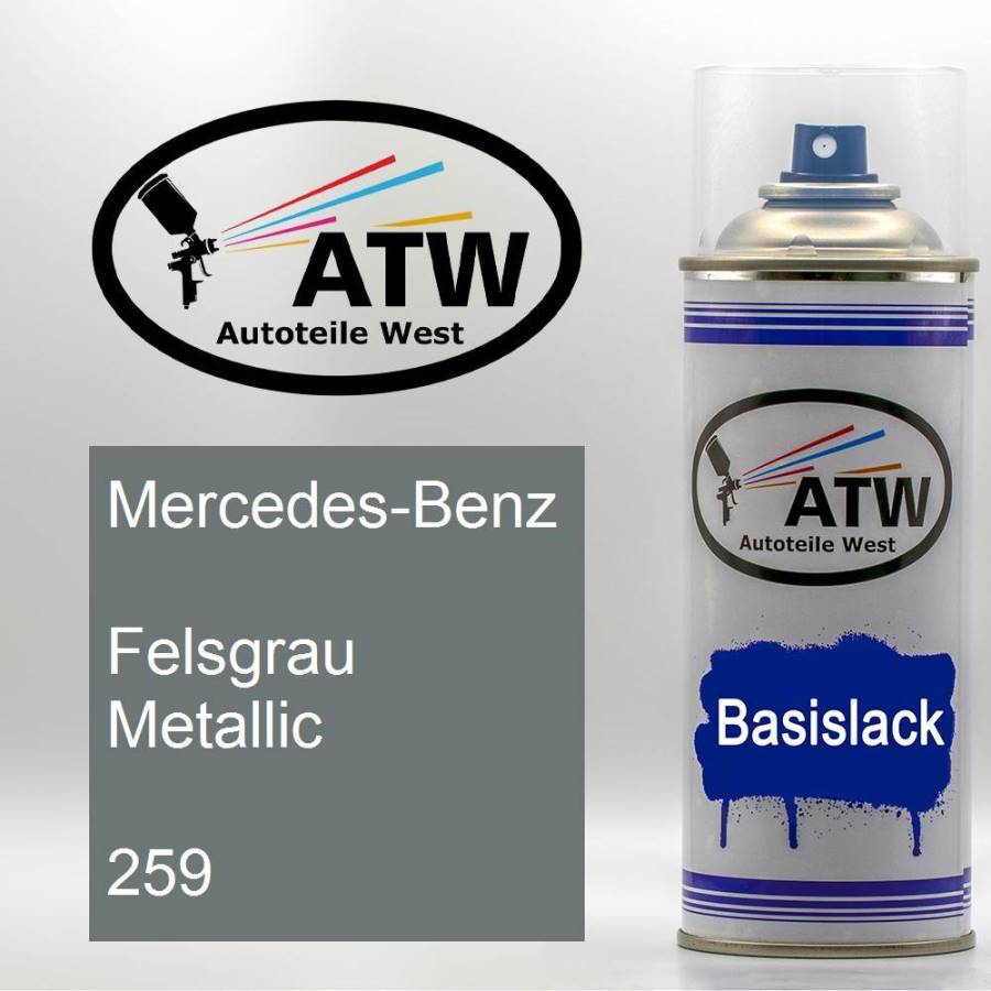Mercedes-Benz, Felsgrau Metallic, 259: 400ml Sprühdose, von ATW Autoteile West.